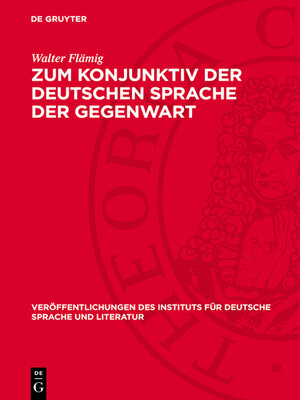 cover image of Zum Konjunktiv der Deutschen Sprache der Gegenwart